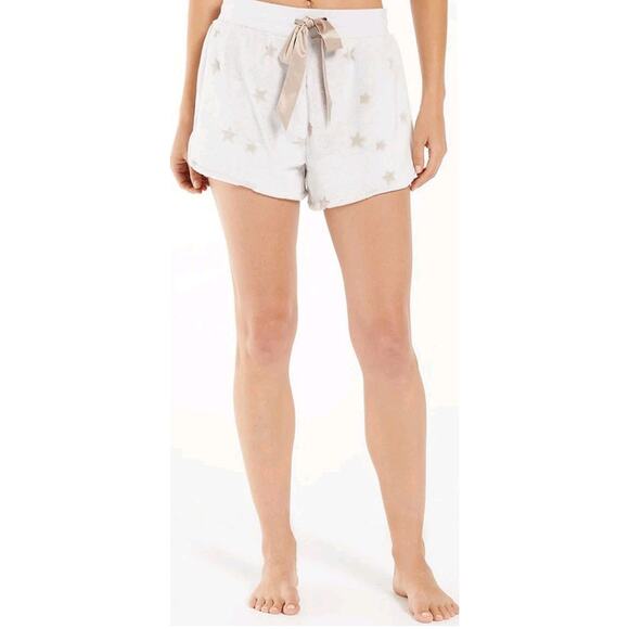 Z SUPPLY Cuddle Up soft plush Lounge Satin Drawstring Shorts Star Print Large - Picture 1 of 8